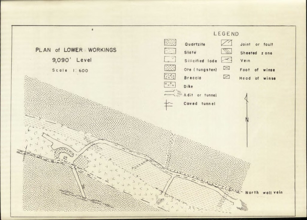 Lower workings of the Dunmore mine (Silver, 1946).
