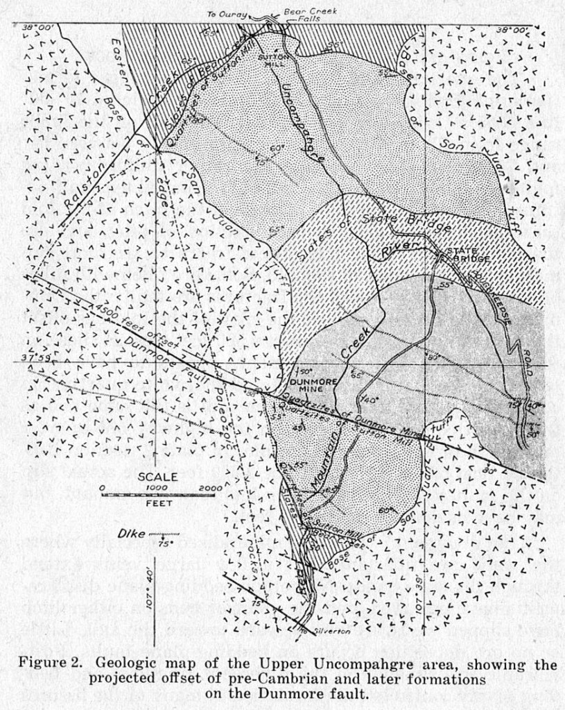 Geologic map of the Upper Uncompahgre area (Kelley, 1946).